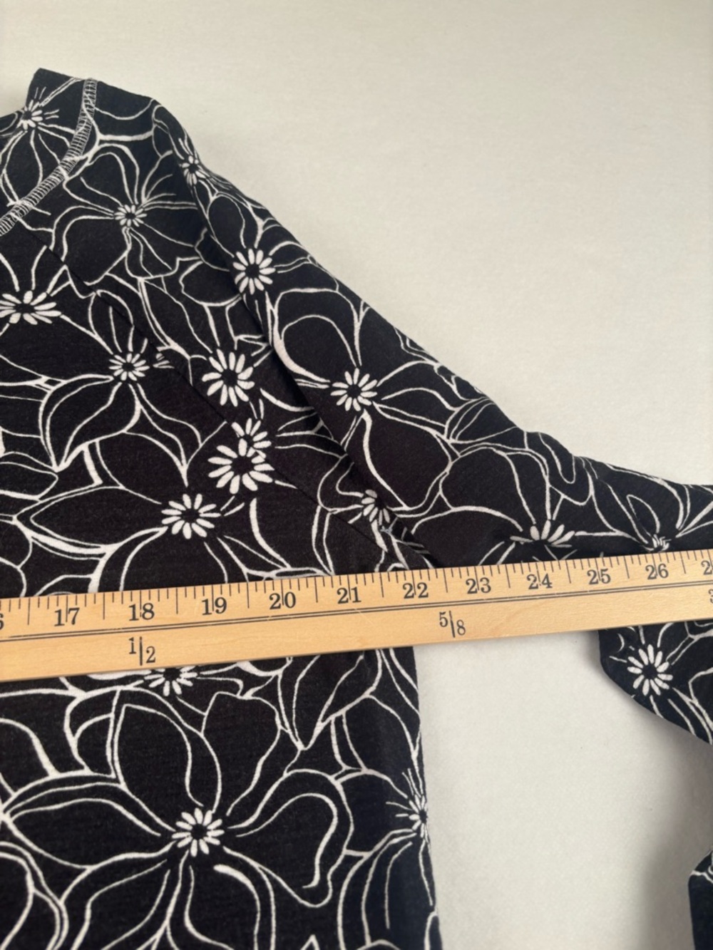 Talbots Black Long Sleeve Floral-Outline Tee - Picture 10 of 10